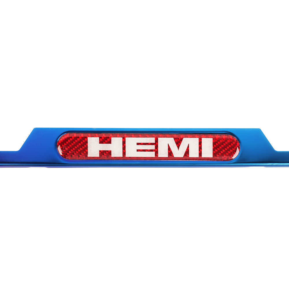 Brand New Universal 1PCS HEMI Titanium Burnt Blue Metal License Plate Frame