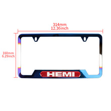 Load image into Gallery viewer, Brand New Universal 1PCS HEMI Titanium Burnt Blue Metal License Plate Frame