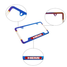 Load image into Gallery viewer, Brand New Universal 1PCS HEMI Titanium Burnt Blue Metal License Plate Frame