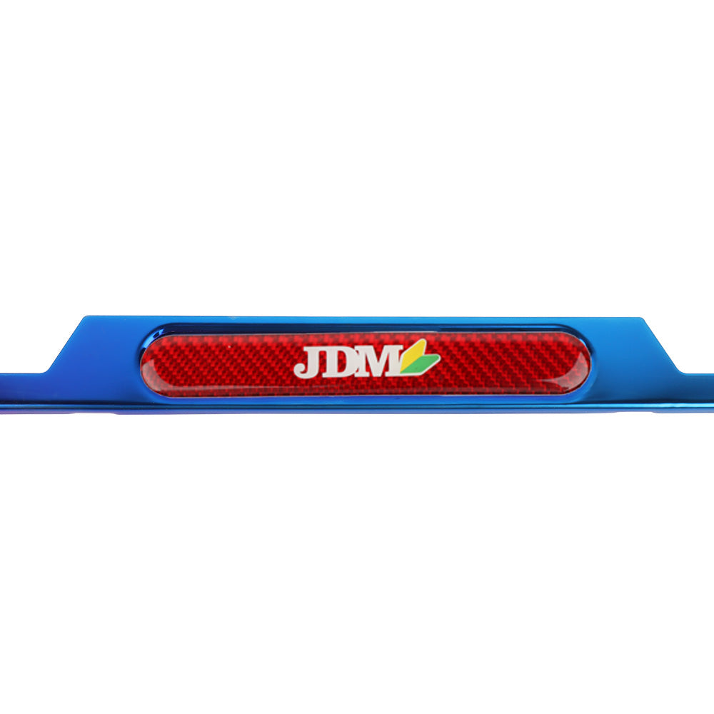 Brand New Universal 1PCS JDM BEGINNER LEAF Titanium Burnt Blue Metal License Plate Frame