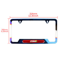 Load image into Gallery viewer, Brand New Universal 1PCS JDM BEGINNER LEAF Titanium Burnt Blue Metal License Plate Frame