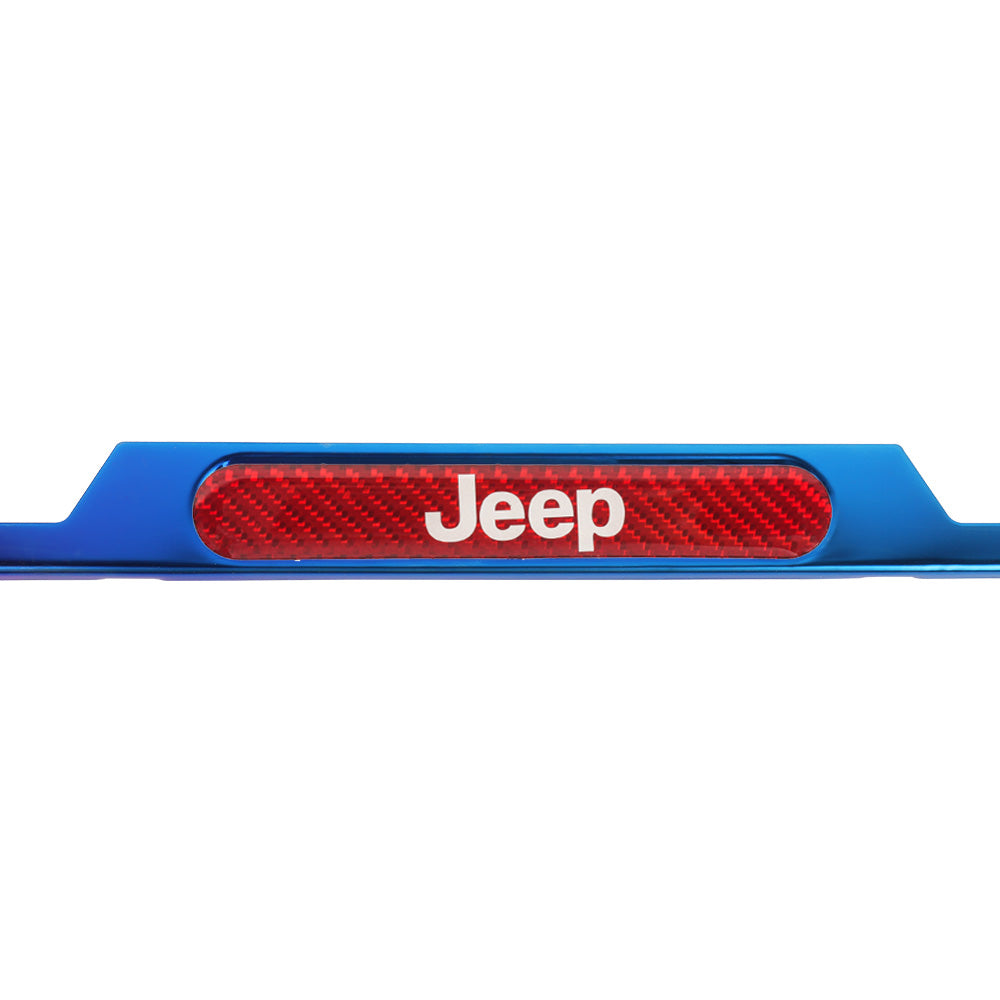 Brand New Universal 1PCS JEEP Titanium Burnt Blue Metal License Plate Frame