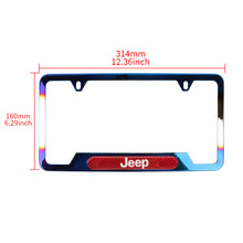 Load image into Gallery viewer, Brand New Universal 1PCS JEEP Titanium Burnt Blue Metal License Plate Frame