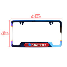 Load image into Gallery viewer, Brand New Universal 1PCS MOPAR Titanium Burnt Blue Metal License Plate Frame