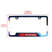 Load image into Gallery viewer, Brand New Universal 1PCS Mustang Titanium Burnt Blue Metal License Plate Frame