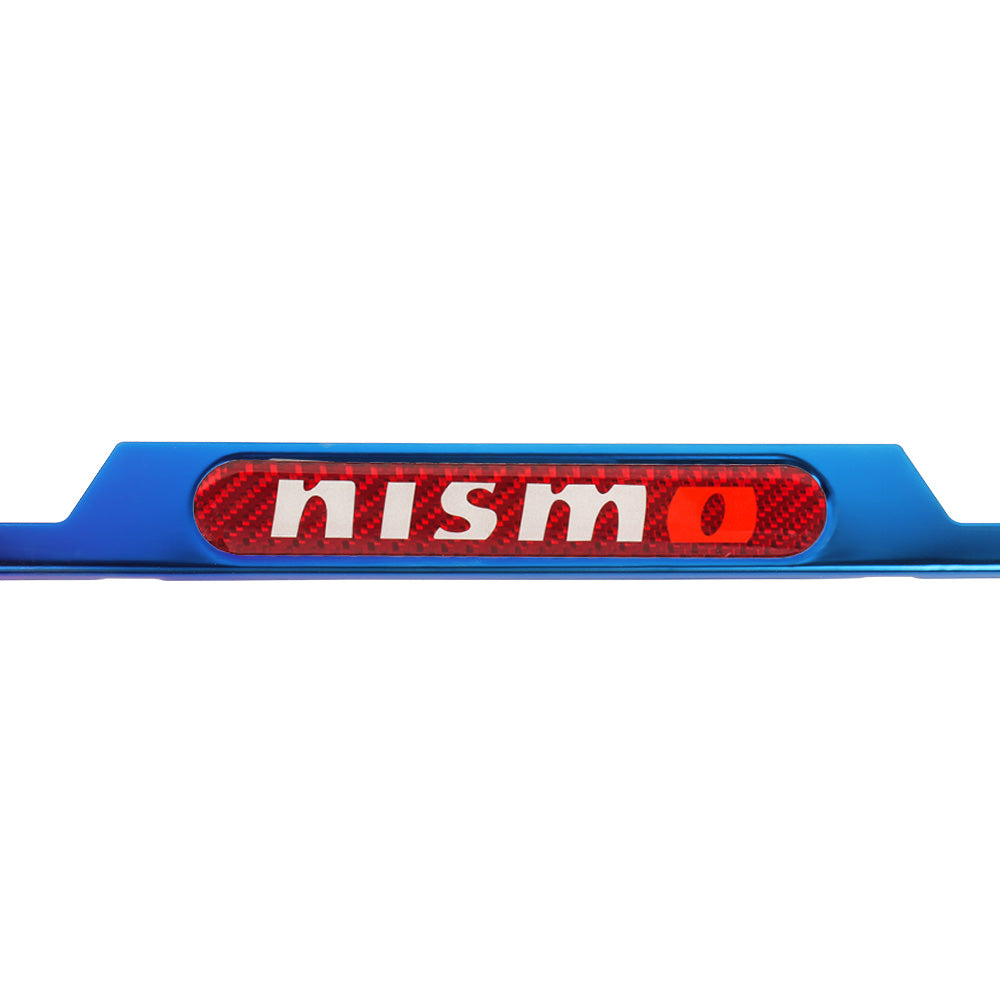 Brand New Universal 2PCS NISMO Titanium Burnt Blue Metal License Plate Frame