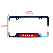 Load image into Gallery viewer, Brand New Universal 2PCS NISMO Titanium Burnt Blue Metal License Plate Frame