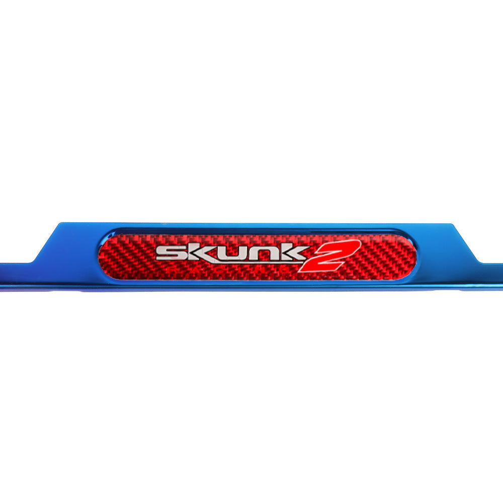 Brand New Universal 2PCS SKUNK2 Titanium Burnt Blue Metal License Plate Frame