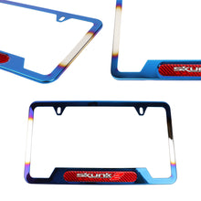 Load image into Gallery viewer, Brand New Universal 2PCS SKUNK2 Titanium Burnt Blue Metal License Plate Frame