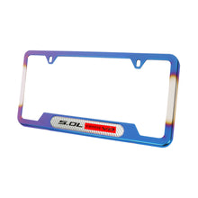 Load image into Gallery viewer, Brand New Universal 2PCS 5.0L COYOTE V8 Titanium Burnt Blue Metal License Plate Frame