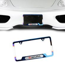 Load image into Gallery viewer, Brand New Universal 1PCS Acura Titanium Burnt Blue Metal License Plate Frame