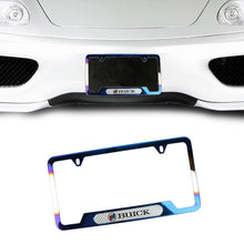 Load image into Gallery viewer, Brand New Universal 1PCS Buick Titanium Burnt Blue Metal License Plate Frame