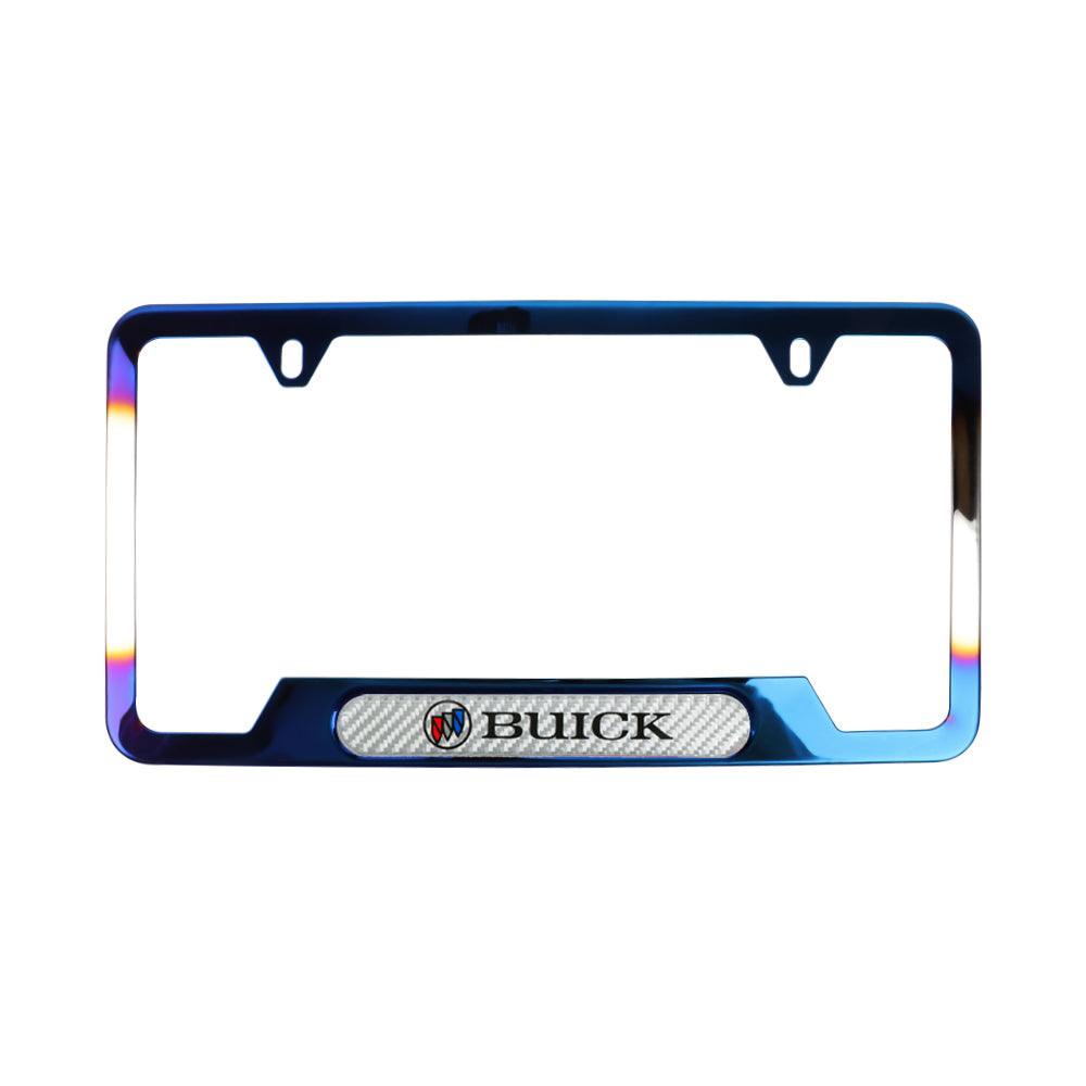 Brand New Universal 1PCS Buick Titanium Burnt Blue Metal License Plate Frame