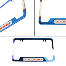 Load image into Gallery viewer, Brand New Universal 1PCS Camaro Titanium Burnt Blue Metal License Plate Frame