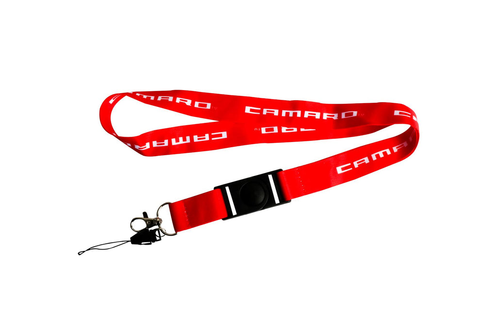 Brand New JDM Camaro Racing Red Double Sided Printed NYLON Lanyard Neck Strap Keychain Quick Release