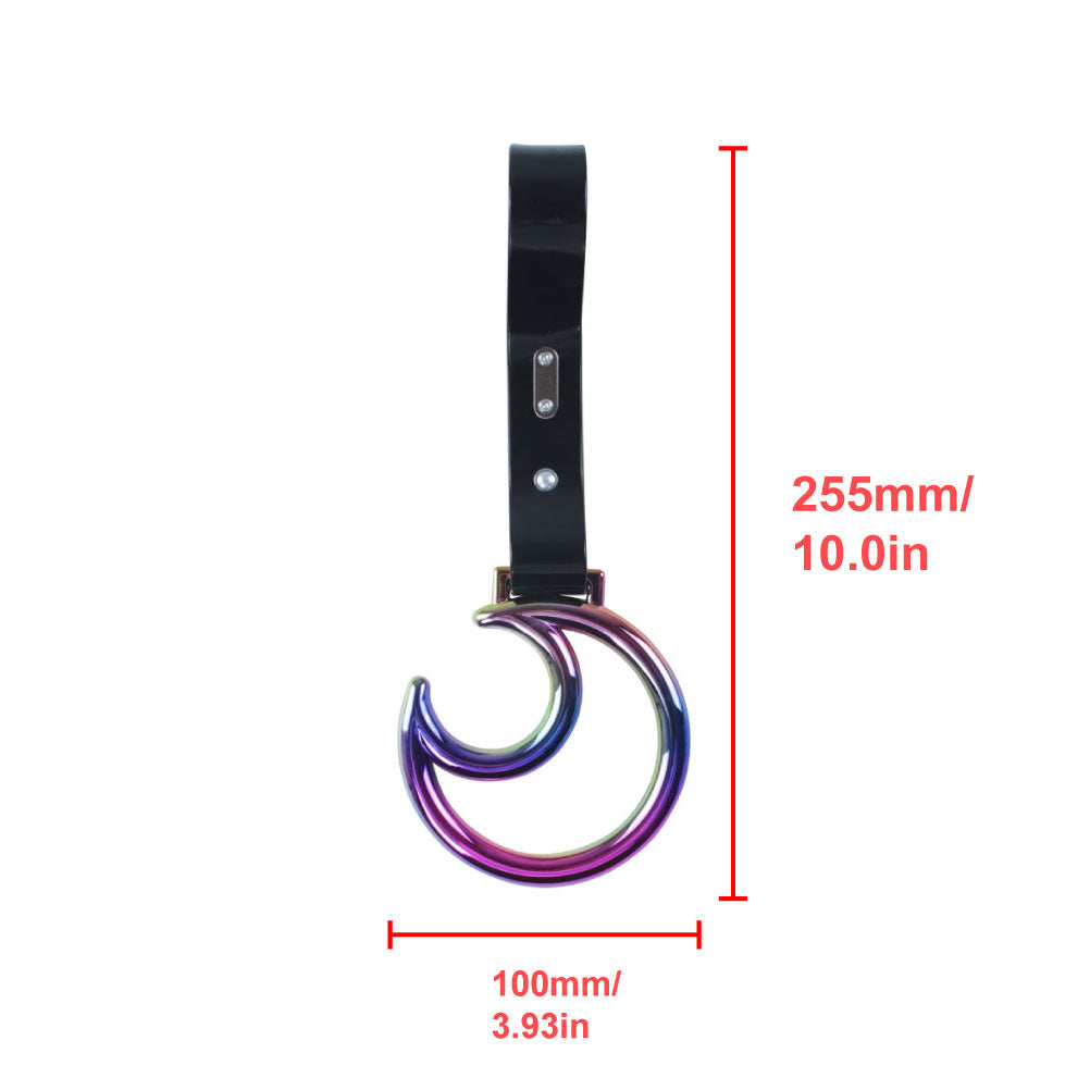 Brand New Moon Neo Chrome JDM TSURIKAWA Ring Subway Train Bus Black Handle Strap Charm Drift