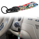 BRAND NEW Stickerbomb Racing Keychain Metal key Ring Hook Strap Lanyard Universal