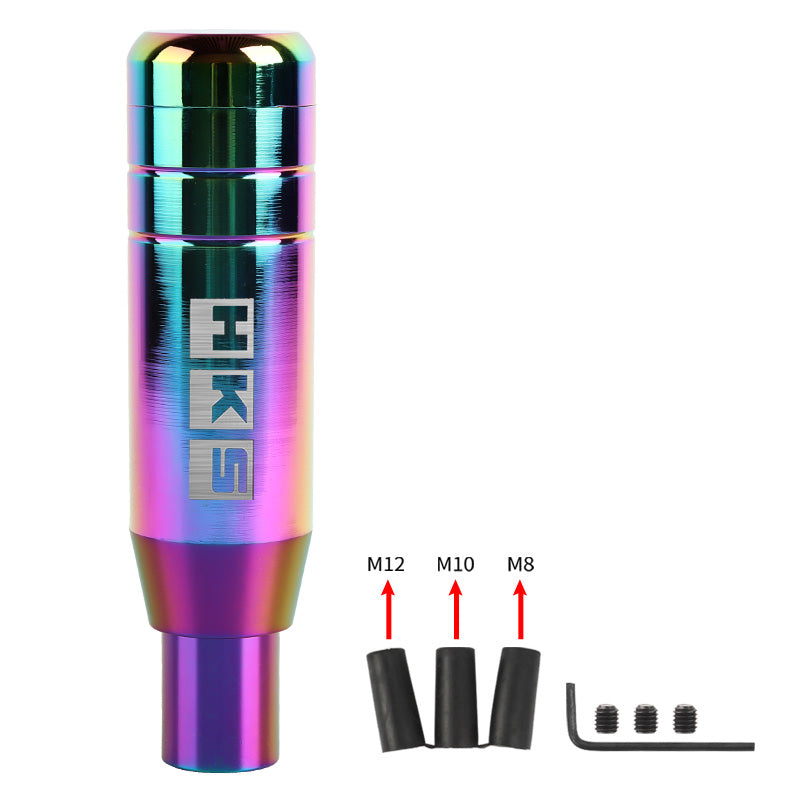 Brand New Universal JDM 13CM HKS Aluminum Neo Chrome Automatic Gear Stick Shift Knob Lever Shifter