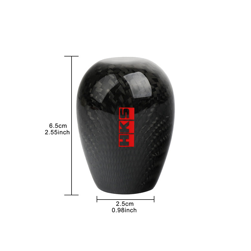 Brand New Universal HKS Black Real Carbon Fiber Manual Gear Stick Shift Knob Shifter M8 M10 M12