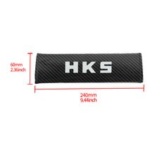 Load image into Gallery viewer, Brand New Universal 2PCS HKS Black Carbon Fiber Look Car Seat Belt Covers Shoulder Pad