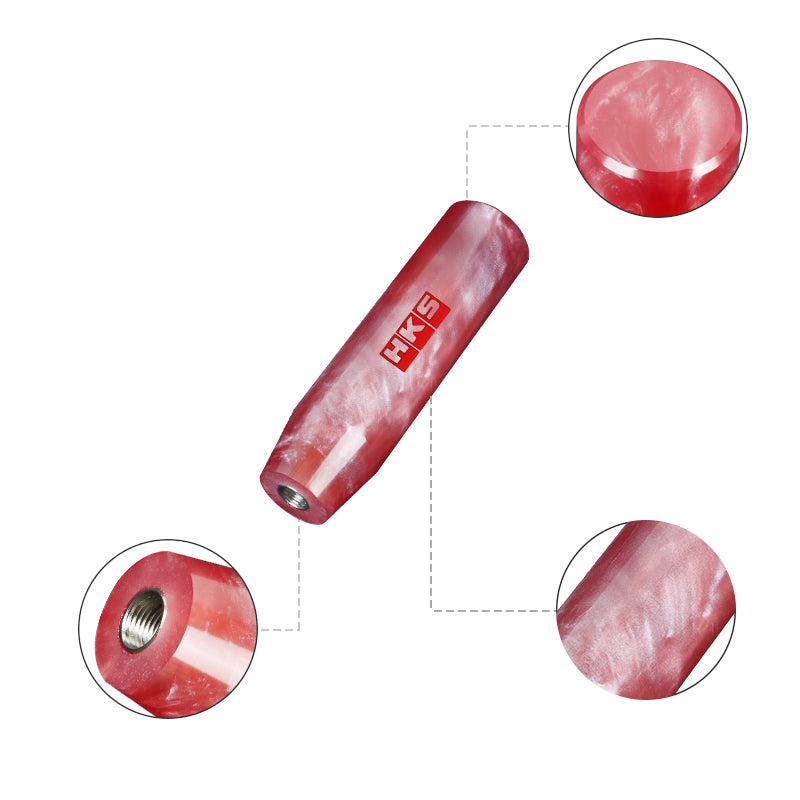 Brand New Universal HKS Red Pearl Long Stick Manual Car Gear Shift Knob Shifter M8 M10 M12