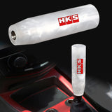 Brand New Universal HKS White Pearl Long Stick Manual Car Gear Shift Knob Shifter M8 M10 M12