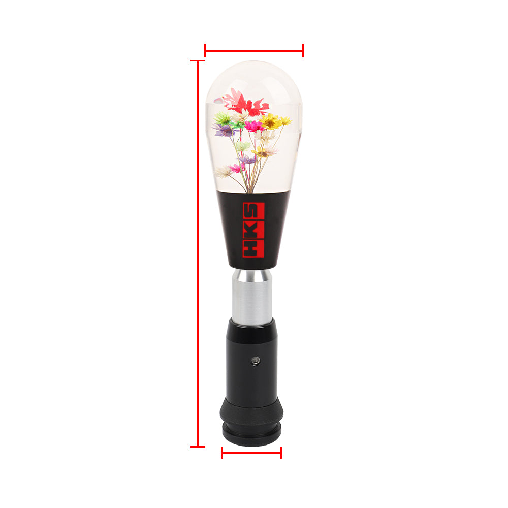 Brand New Universal JDM HKS Black Crystal Real Flowers Head Automatic Car Gear Shift Knob shifter