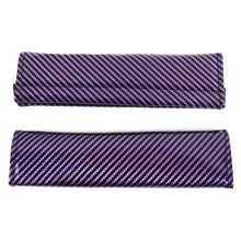 Load image into Gallery viewer, Brand New Universal 2PCS Purple Carbon Fiber Look Car Seat Belt Covers Shoulder Pad