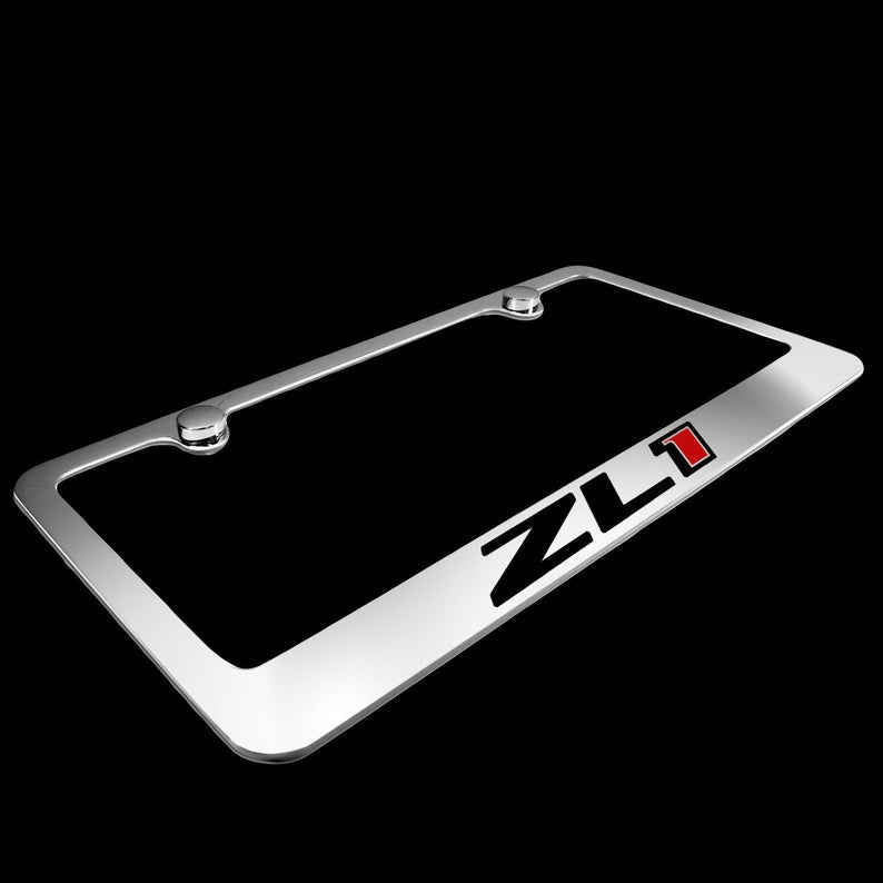 Brand New 2PCS ZL1 Chrome Plated Brass License Plate Frame Officially Licensed