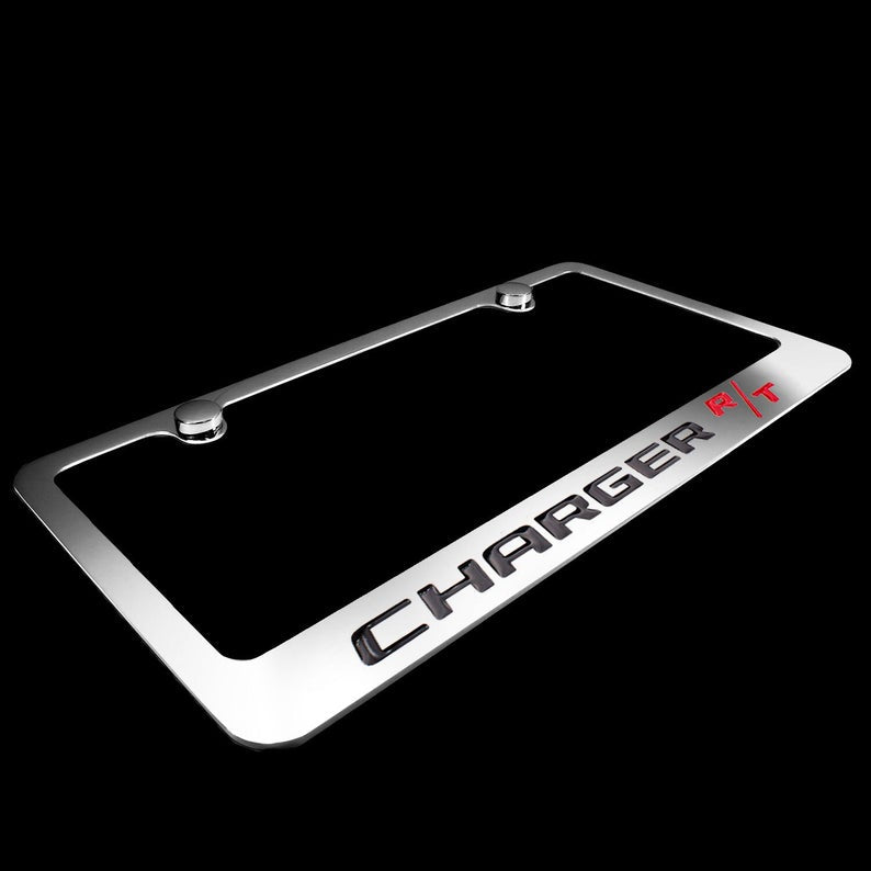 Brand New 2PCS Charger R/T Chrome Plated Brass License Plate Frame Officially Licensed