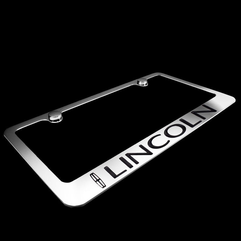 Brand New 2PCS LINCOLN Chrome Plated Brass License Plate Frame Officially Licensed