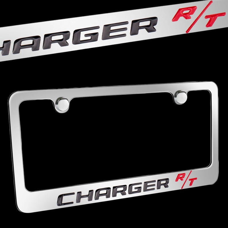 Brand New 1PCS Charger R/T Chrome Plated Brass License Plate Frame Officially Licensed