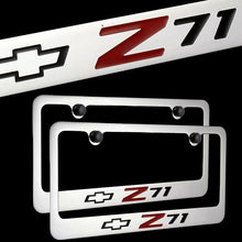 Load image into Gallery viewer, Brand New 2PCS Z71 Chrome Plated Brass License Plate Frame Officially Licensed