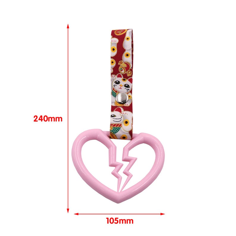 Brand New Broken Heart Pink JDM TSURIKAWA Ring Subway Train Bus Handle Strap Charm Drift