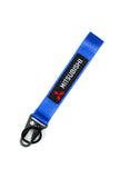 BRAND New JDM Mitsubishi Blue Racing Keychain Metal key Ring Hook Strap Lanyard Universal