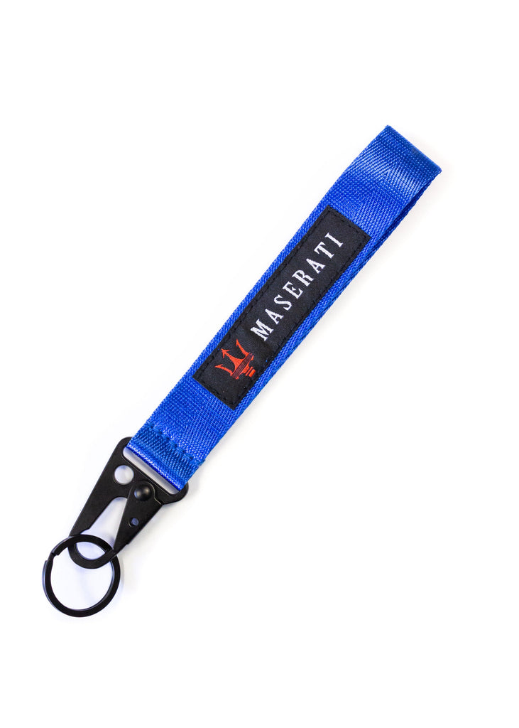 BRAND New JDM Maserati Blue Racing Keychain Metal key Ring Hook Strap Lanyard Universal