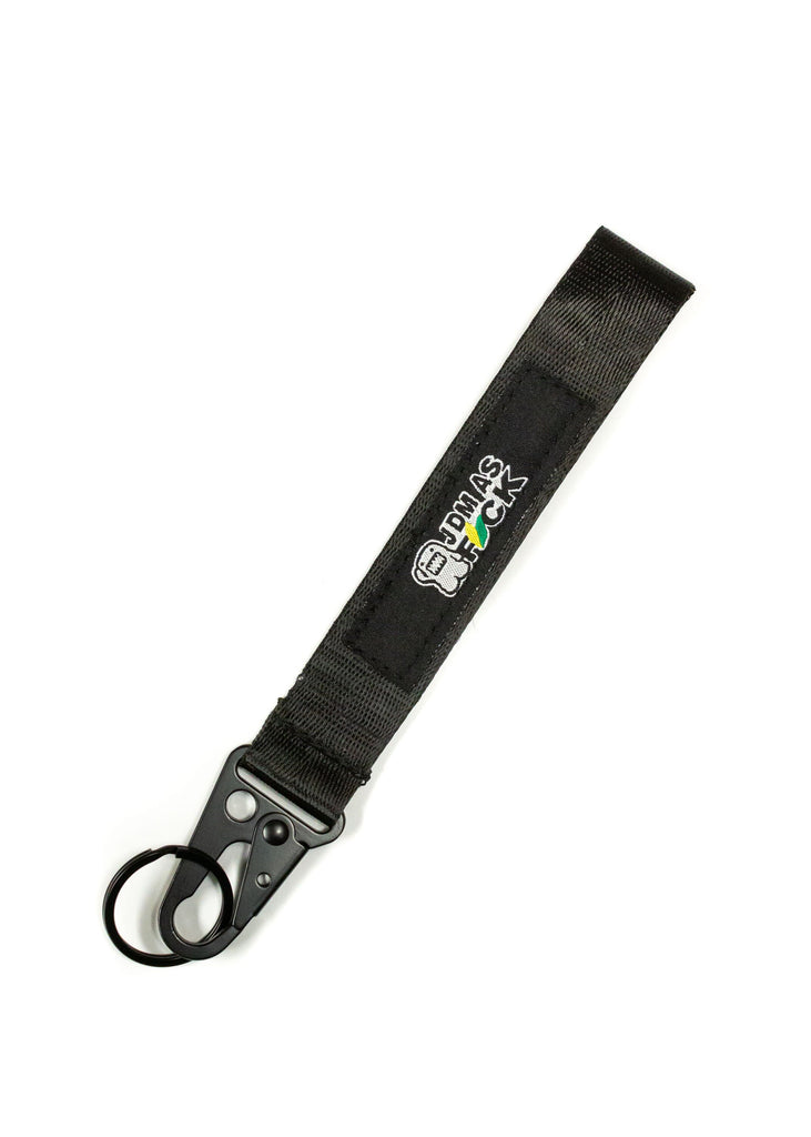 BRAND New JDM Domo Jdm As Fck Black Racing Keychain Metal key Ring Hook Strap Lanyard Universal