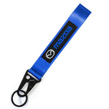 BRAND New JDM Mazda Blue Racing Keychain Metal key Ring Hook Strap Lanyard Universal