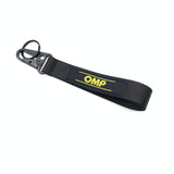 BRAND New JDM OMP Black Racing Keychain Metal key Ring Hook Strap Lanyard Universal