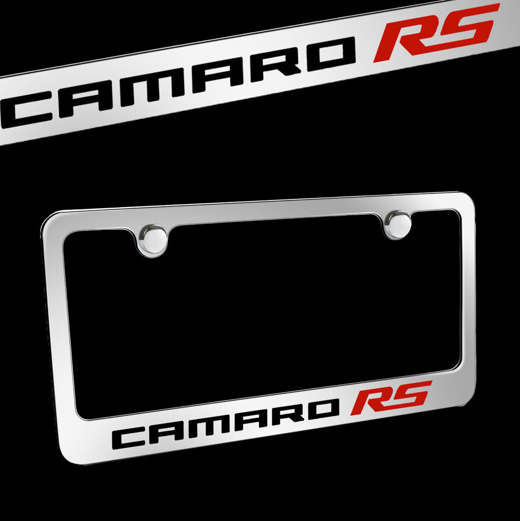 Brand New 1PCS Camaro RS Chrome Plated Brass License Plate Frame Officially Licensed