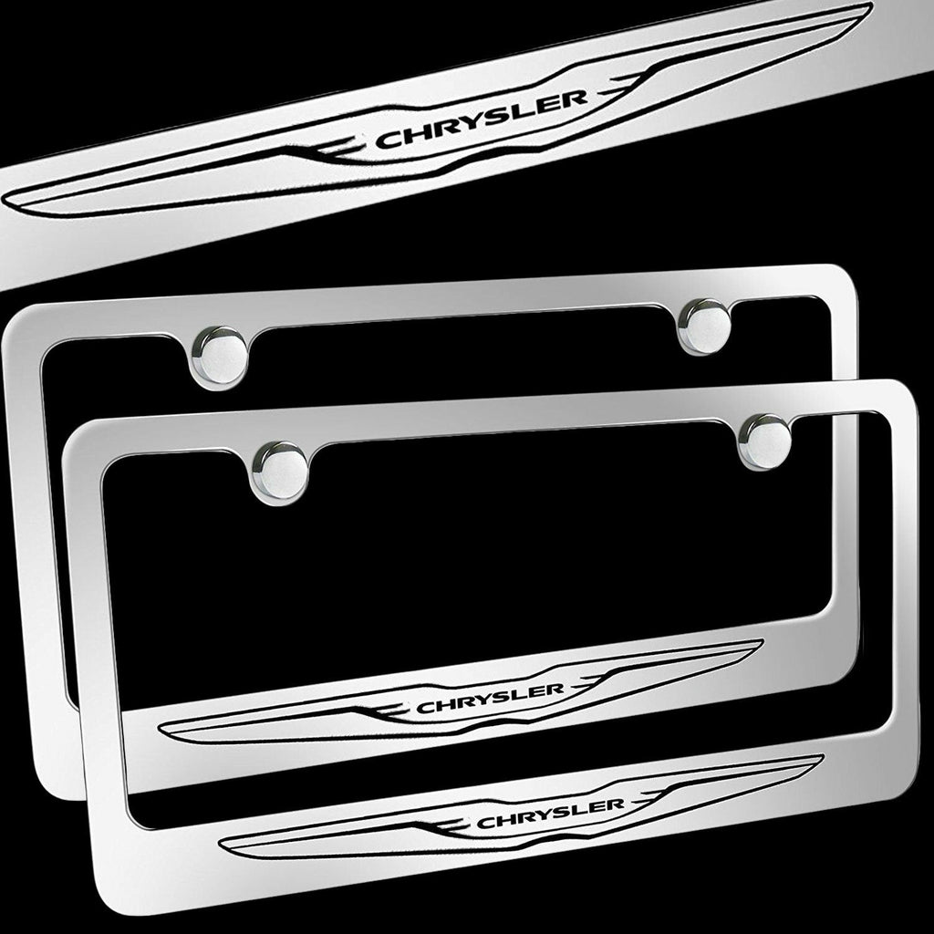 Brand New 2PCS Chrysler Chrome Plated Brass License Plate Frame Officially Licensed