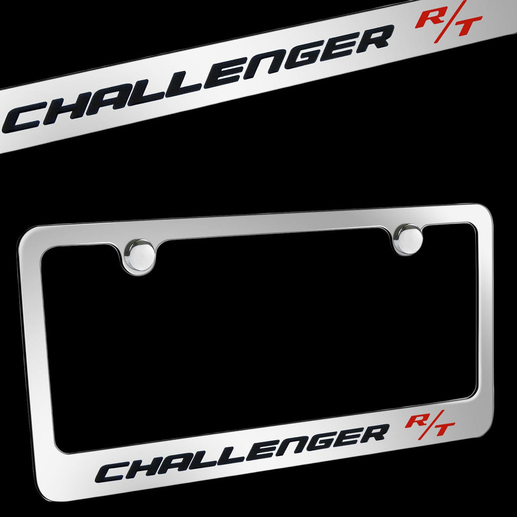 Brand New 1PCS Challenger R/T Chrome Plated Brass License Plate Frame Officially Licensed