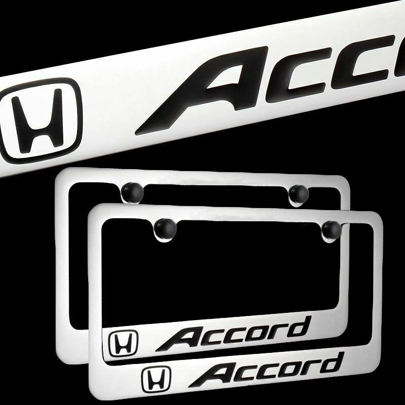 Brand New 2PCS ACCORD Chrome Plated Brass License Plate Frame Officially Licensed