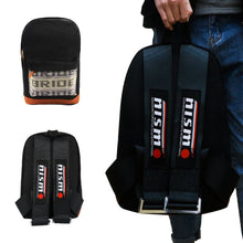 Load image into Gallery viewer, Brand New JDM Nismo Bride Racing Black Harness Adjustable Shoulder Strap Back Pack