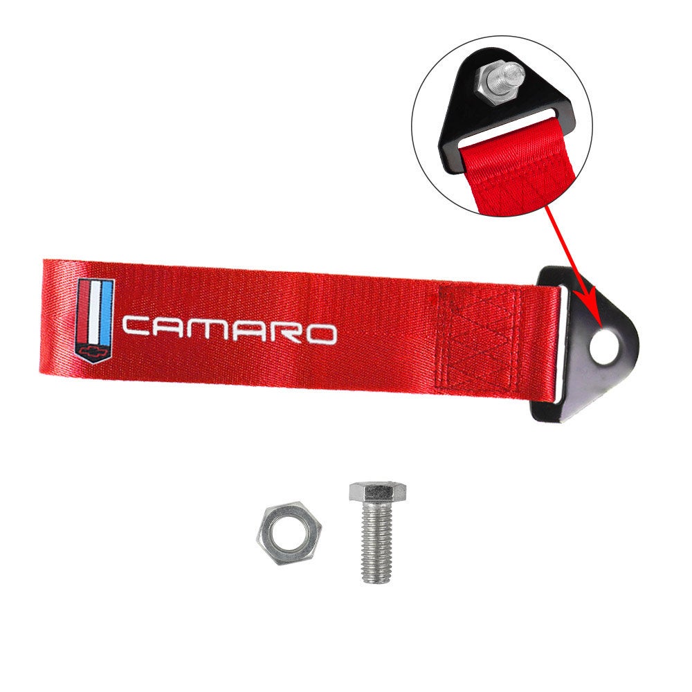 Brand New Camaro Race High Strength Red Tow Towing Strap Hook For Front / REAR BUMPER JDM