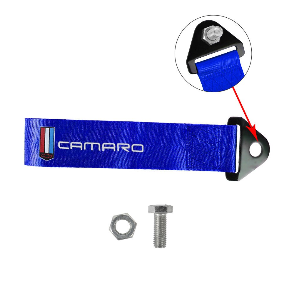 Brand New Camaro Race High Strength Blue Tow Towing Strap Hook For Front / REAR BUMPER JDM