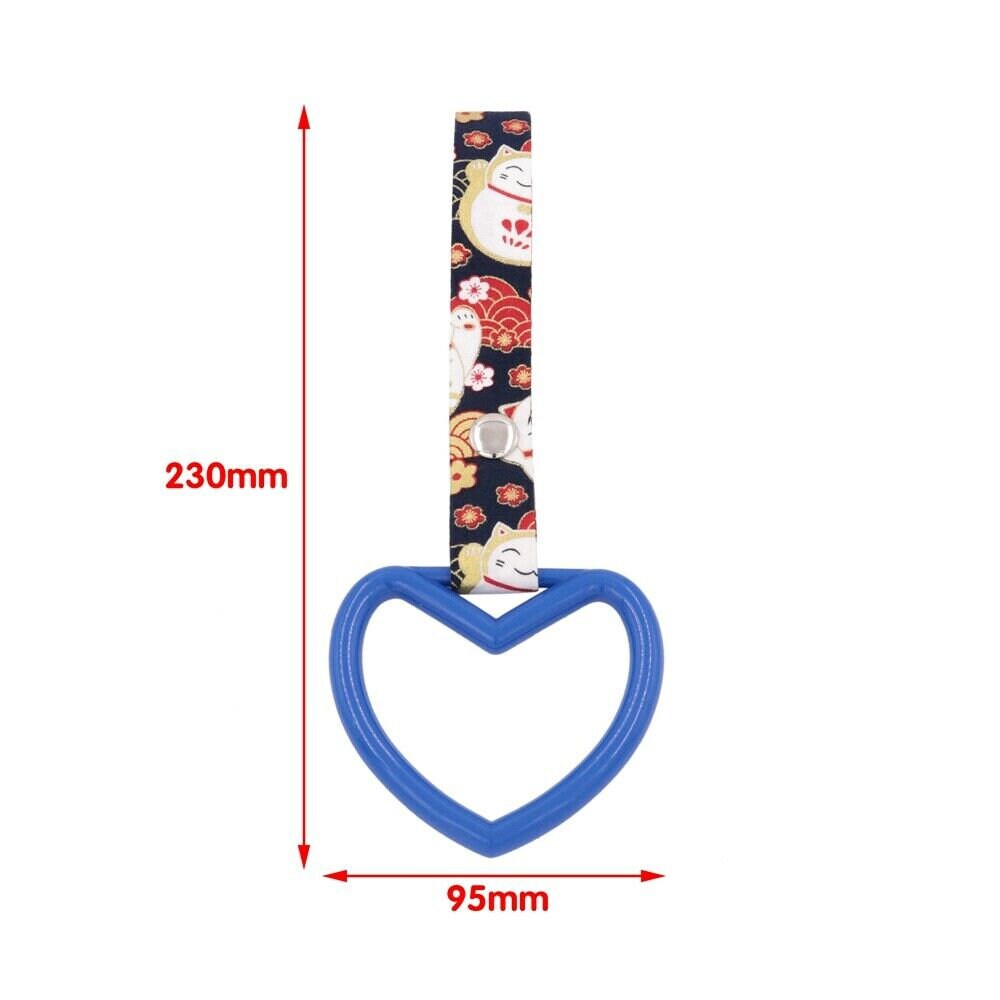 Brand New Heart Blue JDM TSURIKAWA Ring Subway Train Bus Handle Strap Charm Drift