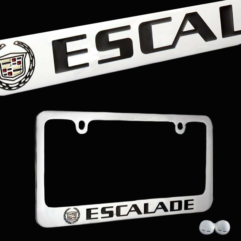 Brand New 1PCS Cadillac Escalade Chrome Plated Brass License Plate Frame Officially Licensed