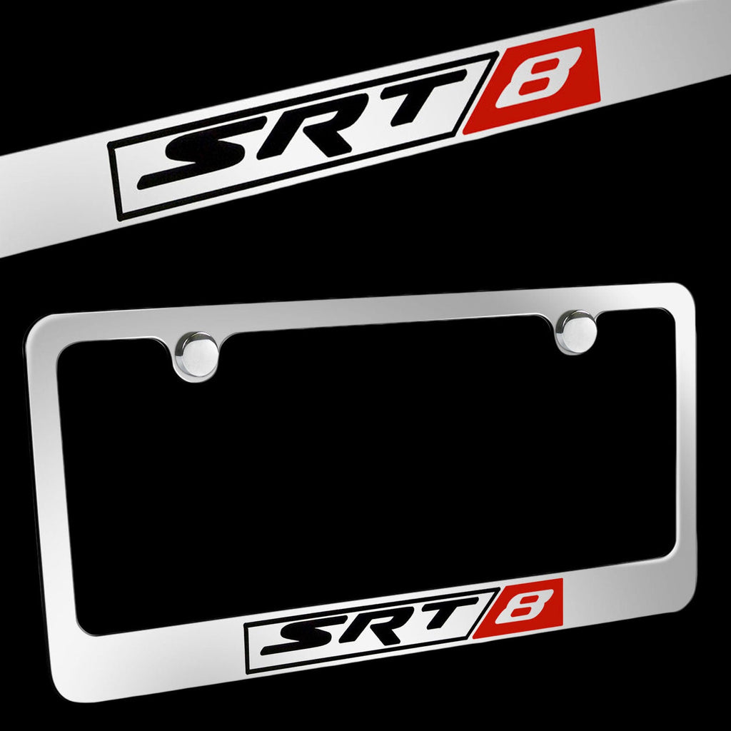 Brand New 1PCS SRT8 Chrome Plated Brass License Plate Frame Officially Licensed