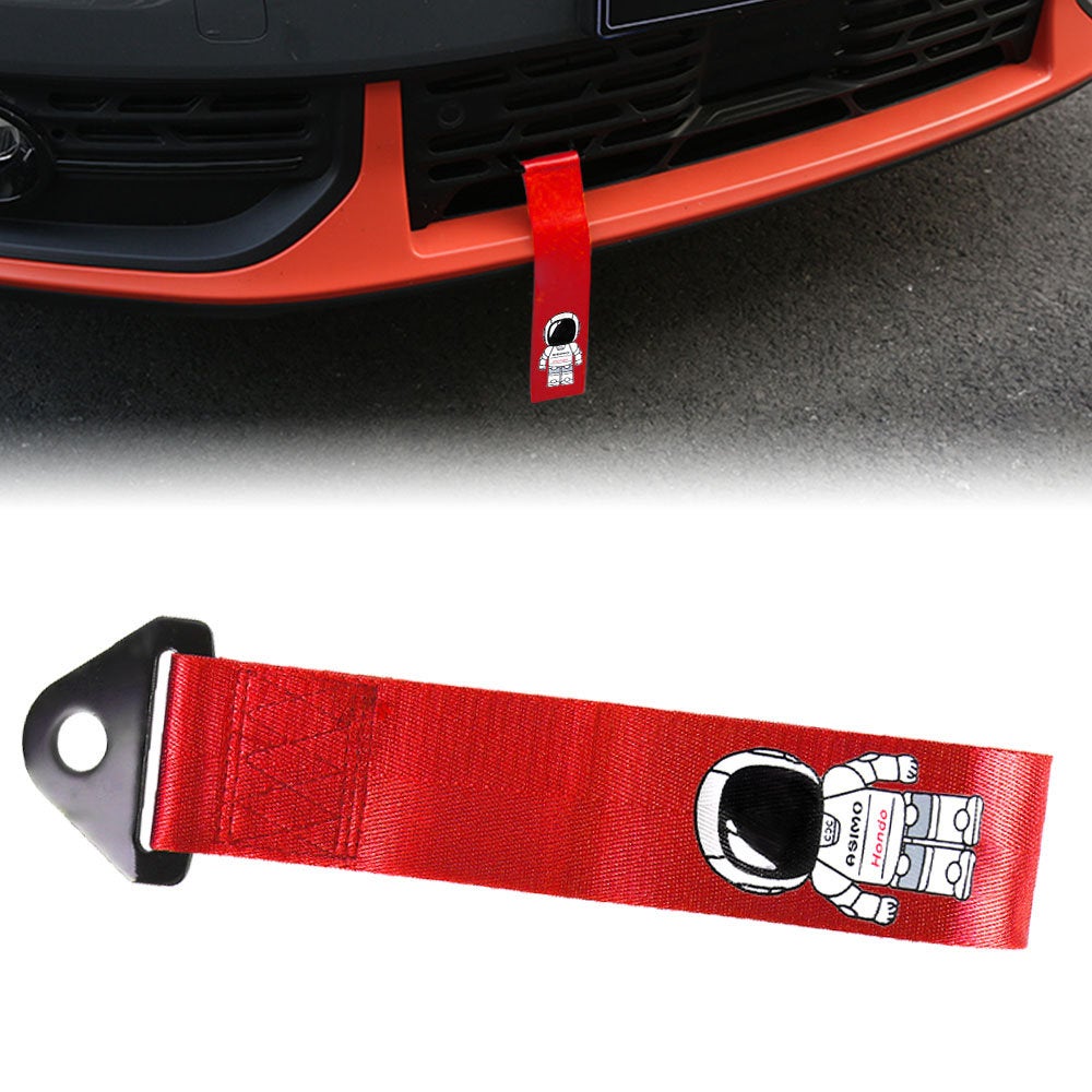 Brand New Asimo Race High Strength Red Tow Towing Strap Hook For Front / REAR BUMPER JDM